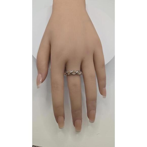 Sterling Silver Twisted Leaf Design Ring Size 9 - Picture 6 of 7